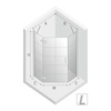 KABINA NEW AZURA BLACK PIĘCIOKĄTNA L 90x90x195 KRATKA - CZYSTE 6mm ACTIVE SHIELD