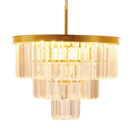 Lampa wisząca SPLENDORE 50 cm - żyrandol złoto-kryształowy