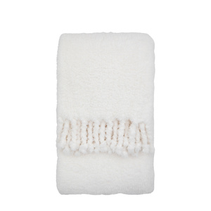 Plain Fringe Teddy Throw Natural 1300x1700mm