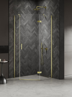 Kabina NESTA LIGHT GOLD 1D pięciokątna prawa Drzwi P 100x80x200 czyste 6mm Active Shield 2.0