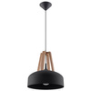 Lampa wisząca CASCO czarna/naturalne drewno