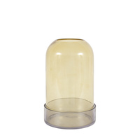 Tamar Smoked Candle Holder Green 170x170x280mm