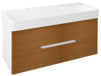 MEDIENA szafka umywalkowa 117x51x48,5cm, biały mat/dąb natural