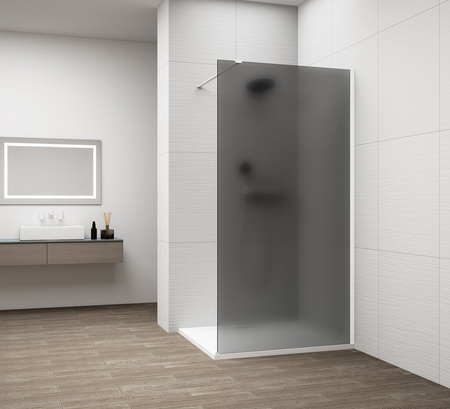ESCA WHITE MATT jednoczęściowa kabina przysznicowa Walk-In, montaż przy ścianie, szkło mat dymione, 1000 mm