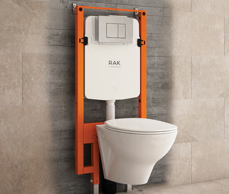 Rak Ceramics NEOFIX Stelaż podtynkowy 8 cm do miski WC podwieszanej  i przycisk Neofix