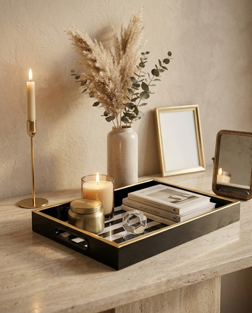 Taca dekoracyjna SHP GRAND biało-czarna