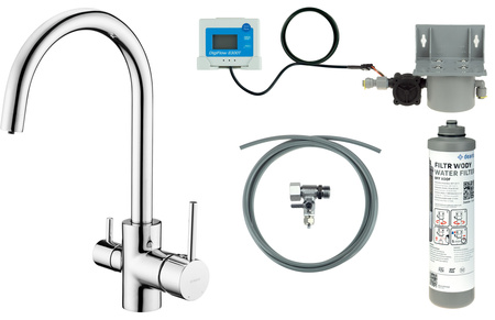 Bateria kuchenna z zestawem do filtracji wody

