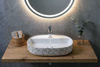 INFINITY OVAL umywalka ceramiczna nablatowa, 60x40cm, terrazzo