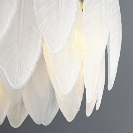 Lampa wisząca PIUMA 60 cm – biała, okrągła oprawa sufitowa