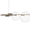 Lampa wisząca AMORE LED 153 cm - złota z transparentnymi kloszami