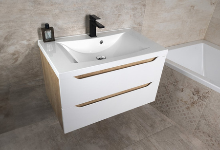 WAVE szafka umywalkowa 80x45x48cm, biała/mali wenge