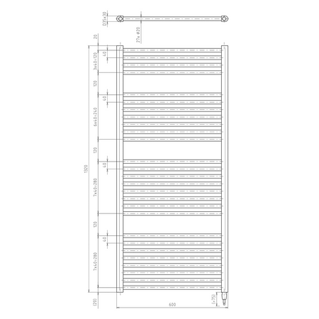 DIRECT-E grzejnik elektryczny 600x1320 mm, 600 W, biały