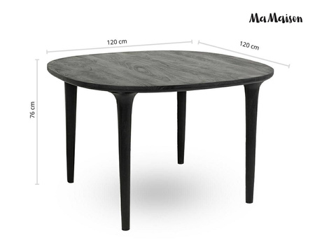 MaMaison stół jadalniany LAMINAR 120      czarny / drewno