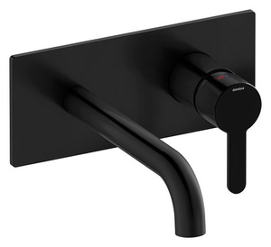 SILHOUET Zestaw elementów zewnętrznych z wylewką podtynkowej baterii umywalkowej (180mm) matowa czerń