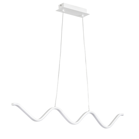 Lampa wisząca ZIGZAG 90 cm - LED, biała, falista listwa
