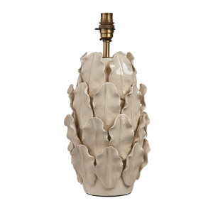 Layered Leaf Table Lamp Base Ivory Crackle Large