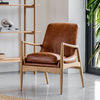 Fotel Carrera z brązowej skóry 685 x 720 x 820 mm