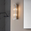 Newham Bathroom 2 Wall Light Chrome/Clear Ribbed