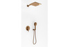 Axel BRUSHED COPPER Zestaw prysznicowy z deszczownicą 25cm