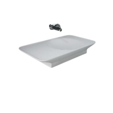 VALET Umywalka podwieszana & nablatowa 92x50,5 cm blat L biały mat