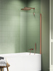 NZ4 Parawan nawannowy NEW SOLEO COPPER BRUSHED stały U 60x140 szkło czyste 6mm Active Shield 2.0