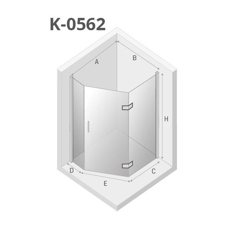 KABINA NEW AZURA ASYMETRYCZNA P 100x80x195 CZYSTE 6mm ACTIVE SHIELD