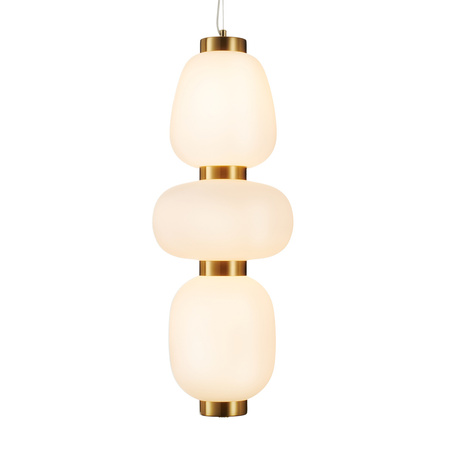 Lampa wisząca BRILLA-3, 23 cm - LED, złota, nieregularne białe kule