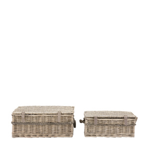 Rivra Lidded Baskets Natural S/2 540x360x220mm