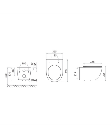Miska wisząca z deską WC Salto Black 3.0 z funkcją bidetu