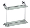 X-ROUND E półka szklana podwójna 400mm, chrom