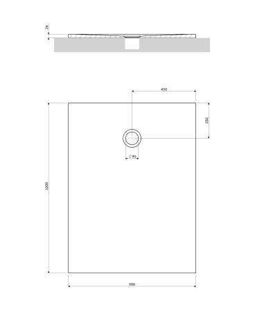 AQUAPURE konglomeratowy brodzik prysznicowy antypoślizgowy, 90 x 120 cm, biały mat
