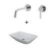 Zestaw VARIANT Umywalka nablat. prostokątna 55x36 cm BIAŁY POŁYSK + Bateria podtynkowa ICONIC Chrom