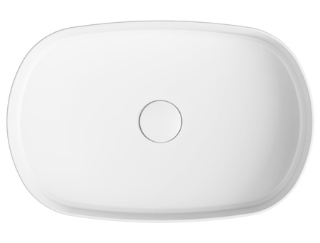 INFINITY OVAL umywalka ceramiczna nablatowa 55x36cm, biały mat