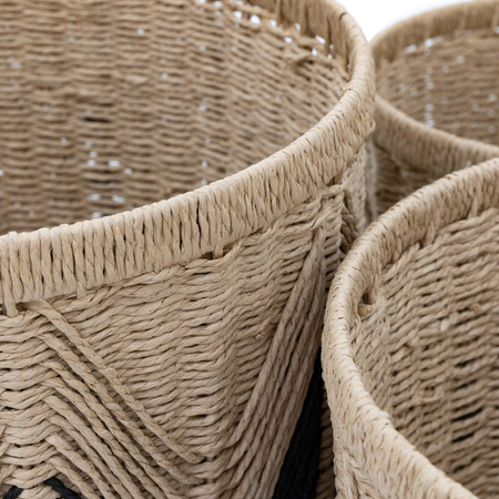 Cameroon Baskets Natural & Black (Set of 3)