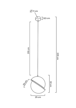 MOOSEE lampa wisząca GLOBE 25 złota