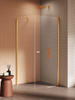Kabina prysznicowa NEW SOLEO GOLD BRUSHED 1D prostokątna U 90x80x195 szkło czyste 6mm Active Shield 2.0