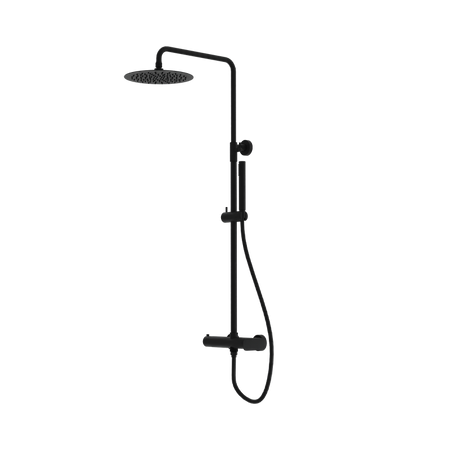 Natynkowy zestaw prysznicowy z deszczownicą Spark Matt Black