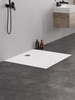 Brodzik NEX konglomeratowy kwadratowy 80x80x3,5 biały, gł.2cm, fi 90