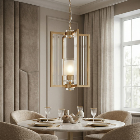 NOWOCZESNA LAMPA WISZĄCA LOFT ZŁOTA MANHATTAN W1