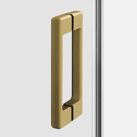 NZ4 Kabina prysznicowa PRIME GOLD BRUSHED 1D prostokątna P 140x90x200 szkło czyste 6mm Active Shield 2.0