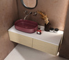 INFINITY OVAL umywalka ceramiczna nablatowa 55x36cm, maroon red mat