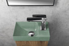 PICCOLINO umywalka betonowa, 30,8x17cm, bateria z prawej strony, zielony mat