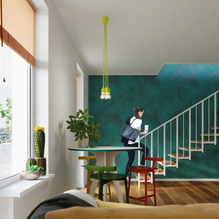 Lampa wisząca DIEGO 5 żółta