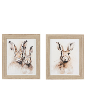 Obraz w ramie „Woodland Whiskers” – brązowy, 30,5 × 3,2 × 30,5 cm, zestaw 2 szt.