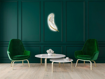 MOOSEE lampa ścienna PIÓRKO  biała / złota