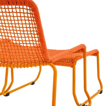 Sassano Lounge Chair with Footstool Orange