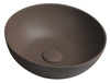 FORMIGO umywalka betonowa nablatowa, średnica 39cm, ciemnobrązowy mat