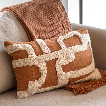 Kalho Embroidered Cushion Apricot 300x500mm