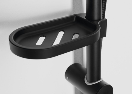 Mydelniczka do drążku prysznicowego 25mm, ABS/czarny mat