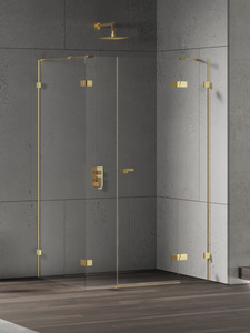 NZ4 Kabina prysznicowa EVENTA GOLD SHINE PLUS 1D prostokątna P 110x100x200 szkło czyste 8mm Active Shield 2.0